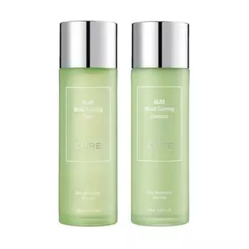 Увлажняющий лосьон для кожи Kim Jeong-moon Aloe Cure Moist Calming Toner + Emulsion, по 130 мл, успокаивающая и охлаждающая косметика с алоэ, 1 шт.
