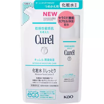 Увлажняющий лосьон KAO Curel Moisturizing 2 - Сменный блок 130 мл (Квази-лекарство) Увлажняющий крем для лица Curel. Наносить утром и вечером после очищения лица.