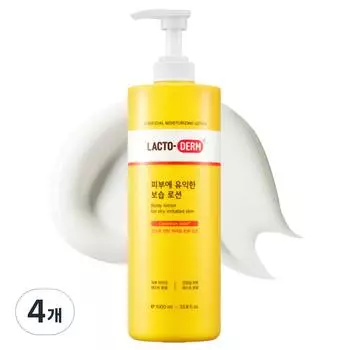 Увлажняющий лосьон LACTO-DERM полезный для кожи, 1 л, 4 шт.