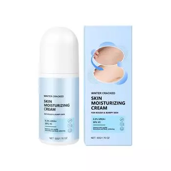 Увлажняющий роликовый крем для кожи увлажняет и смягчает сухую потрескавшуюся зимнюю кожу, помогает справиться с зимней сухостью и потерей влаги синий