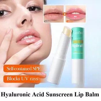 Увлажняющий солнцезащитный бальзам для губ с гиалуроновой кислотой, длительное увлажнение, глубокий уход за губами, незаменимая вещь для путешествий белый