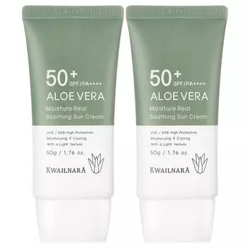 Увлажняющий солнцезащитный крем Aloe Vera SPF50+ PA++++, 50 г, 2 шт.