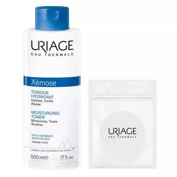 Увлажняющий тоник Uriage Xemose 500 мл + Двойные подушечки для тонера 10 шт., 1 шт.