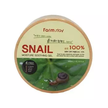 Увлажняющий успокаивающий гель c муцином улитки FarmStay Snail Moisture Soothing Gel 300мл