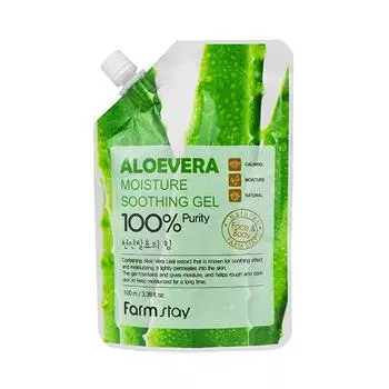 Увлажняющий успокаивающий гель для лица и тела с экстрактом FarmStay Moisture Soothing Gel Aloevera 100мл