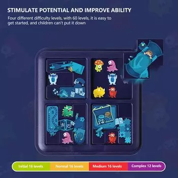 Увлекательная игра-головоломка с монстрами в прятки и 60 испытаний | Забавная обучающая логическая игрушка для детей и взрослых