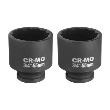uxcell 2Pcs Inch Drive 12 Point Impact Socket 50mm Metric Spindle Axle Nut Socket Driver Wrench Easy Removal for Auto Repair 3/4