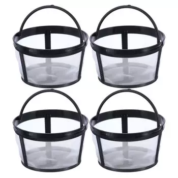uxcell 4 Cup Coffee Filter Basket Reusable Coffee Filter Brew Basket Replacement Coffee Maker Filter Basket with Closed Bottom White 4 Pieces
