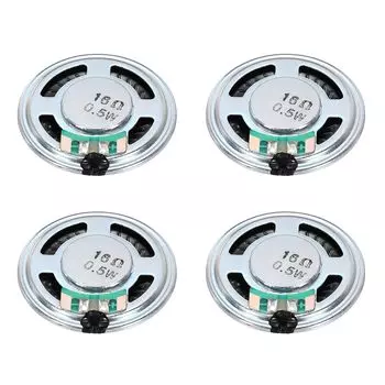 uxcell 4 шт. 16 Ом Маленький динамик Металлический корпус Круглый Внутренний Микро Магнитный Динамик Мини Динамик для DVD EVD Мультимедиа Мобильный Портативный Рекламный