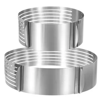 uxcell Cake Leveler Slicer нержавеющая сталь регулируемое круглое кольцо для резки торта 7 слоев выпечки для резки и нарезки торта 6-8 / 9-12