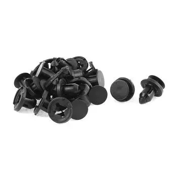 uxcell Clip Rivet Fasteners Black Plastic Push for Honda 15pcs