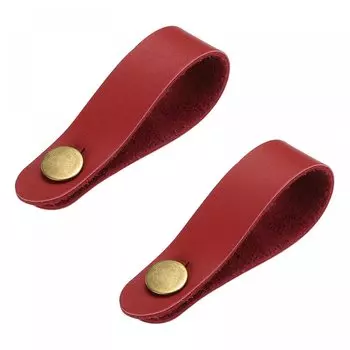 uxcell Guitar Headjack Strap Neck Adapter Leather Strap Band for Guitar Red 2 Pieces