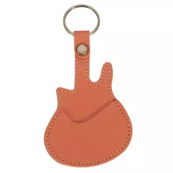 uxcell Guitar Pick Holder Case Artificial Leather Acoustic Electric Guitar Pick Case Bag Orange