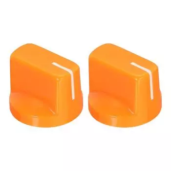 uxcell Knob Shaft Hole Guitar Ampere Effect Pedal Knob Pointer Control Knob with Set Screw Orange 2pcs 6.4mm