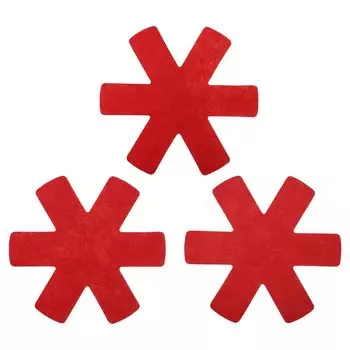uxcell Набор из 3 защитных чехлов для кастрюль и сковородок для стеклянных керамических тарелок, фетровый разделитель для кастрюль, красный