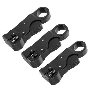 uxcell Rotary Coral Cable Stripper Cutter Tool для сетевого инструмента Wire Cutter Pliers Wire Stripper Cutting Pliers Crimper 3 Black RG58/59/62/3C/4C SK-5