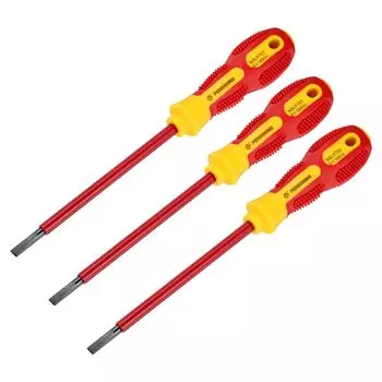 uxcell Set of 3 1000V Insulated Slotted Driver 6mm x 150mm Flat Head Driver for Electrical Works CR-V