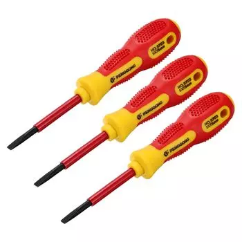 uxcell Set of 3 1000V Insulated Slotted Driver 5mm x 75mm Flat Head Driver for Electrical Works CR-V