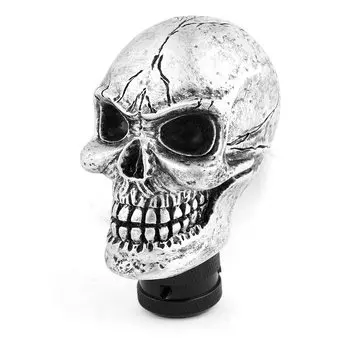 uxcell Shift Gear Shift 3 Silver 1 Piece Knob, 60x45x85mm, Knob, Skeleton, Skull, Anti-Slip, Metal, Connectors, Tone,