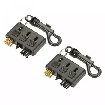 uxcell Wedge Cleaner Golf Club Cleaner Golf Brush 3 в 1 Раздвижной портативный с пластиковым зажимом Черный 55x32x13 мм 2 шт.