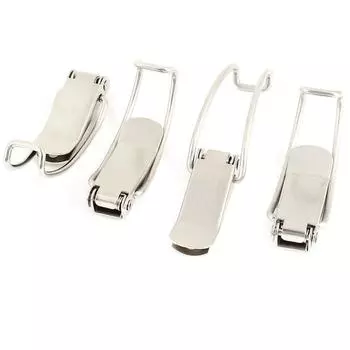 uxcell Защелка для ящика с защелкой, защелка-рычаг, нержавеющая сталь, 4 комплекта фурнитуры для ящика для инструментов 6,2 см