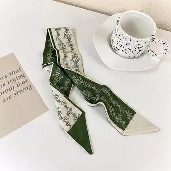 UXSL Весенний Зеленый Шелковый Шарф Повязка для Волос Многофункциональная Длинная Лента Ободок Скранчи Женщины Девушки Завязывать Волосы Головные Повязки Аксессуары