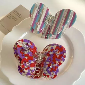 Уксусная кислота ацетат бабочка волос коготь стразы бант заколка для волос милая девушка style 5