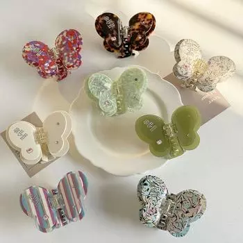 Уксусная кислота ацетат бабочка волос коготь стразы бант заколка для волос персонализированная женская style 5