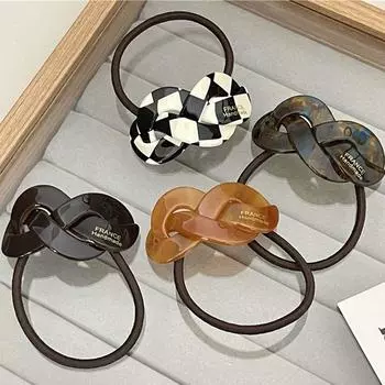 Уксусная кислота Кольца для волос Женские веревки для волос Держатель для хвоста Тканые подвески Корейские аксессуары для волос коричневый