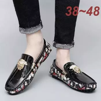 UYOYU Luxury 38~48 Мужские кожаные туфли-лоферы без застежек черного цвета Мужские мокасины-лодочки Итальянский мужской дизайнерский горох Повседневная обувь Обувь 6