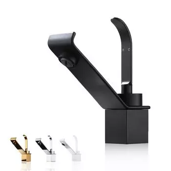 Uythner Chrome Black Basin Faucets Bathroom Water Mixer Taps Brass Washbasin Faucet Single Handle One Hole Bath Sink Crane Tap белый