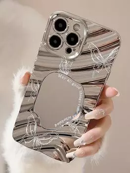 UYUXIO гальванический чехол для мобильного телефона для iPhone 15 14 13 12 11 Pro Max Plus X XS XR Чехлы с зеркальным элементом-бабочкой For iPhone 15ProMax