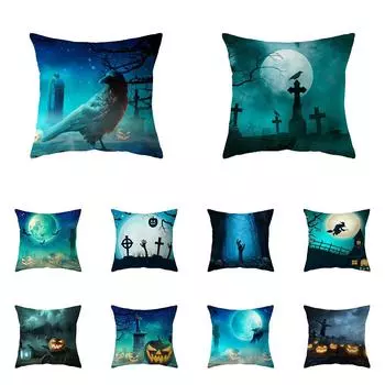 Ужас Хэллоуин Тема Ужас Тыква Волшебник Принт Шаблон Чехлы для подушек Главная Гостиная Диван Украшение Подушка Наволочка 40X40CM