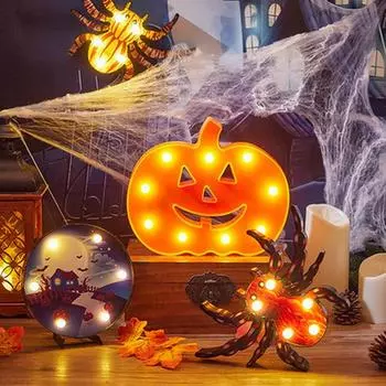 Ужас Хэллоуин Тыква Украшение Призрак Летучая Мышь Паук Светодиодный Ночник Праздничный Бар Домашняя Вечеринка Украшения Реквизит Украшения Хэллоуина 1
