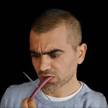 Ужас, страх, магия, искусственный язык, стальная игла через язык, реалистичный язык One Size