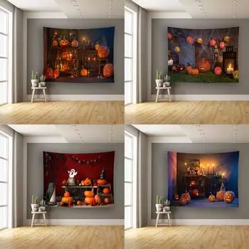 Ужас Тыква Хэллоуин серии печатный гобелен дома гостиная спальня украшения стены фон ткань гобелен 100x75cm