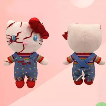 Ужасающая креативная плюшевая игрушка «Кот», креативные декоративные подарочные украшения One Size синий