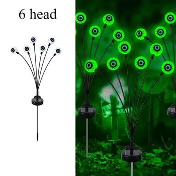 Ужасающий глазное яблоко Солнечный садовый светильник Хэллоуин Украшение Уличные качающиеся светлячки, Призрачные огни Солнечные для газона, террасы, украшения для вечеринки