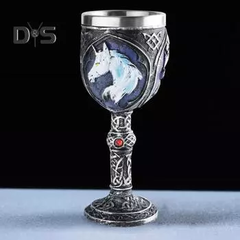 Ужасная Смола Череп Голова Чашка Для Вина Из Нержавеющей Стали Кубок Череп Чаша Для Вина Кубок Готический Хэллоуин Декоративный Виски Коктейль Напиток Стакан