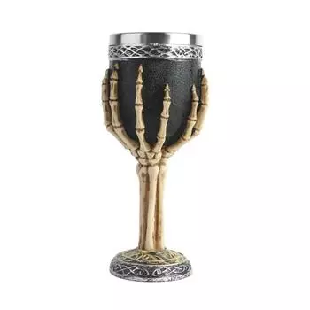 Ужасная Смола Череп Голова Чашка Для Вина Из Нержавеющей Стали Кубок Череп Чаша Для Вина Кубок Готический Хэллоуин Декоративный Виски Коктейль Напиток Стакан A