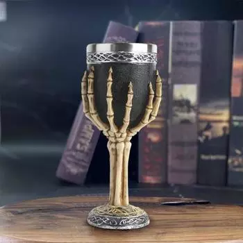 Ужасная Смола Череп Голова Чашка Для Вина Из Нержавеющей Стали Кубок Череп Чаша Для Вина Кубок Готический Хэллоуин Декоративный Виски Коктейль Напиток Стакан A