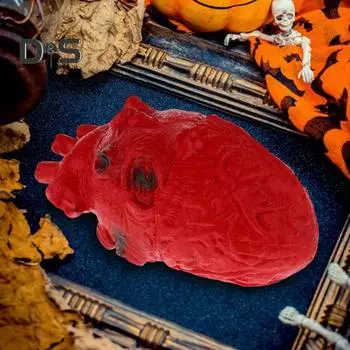 Ужасное поддельное сердце, имитация поддельного человеческого сердца, реалистичная жуткая шутка, реквизит, сердце для украшения на Хэллоуин, дом с привидениями красный