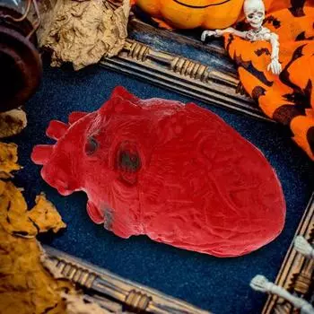 Ужасное поддельное сердце, имитация поддельного человеческого сердца, реалистичная жуткая шутка, реквизит, сердце для украшения на Хэллоуин, дом с привидениями красный