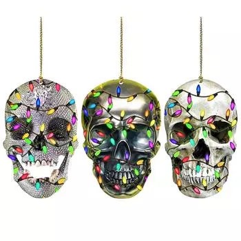 Ужасный Череп Подвеска Зеркало заднего вида автомобиля Череп Подвесное украшение на Хэллоуин Рождество