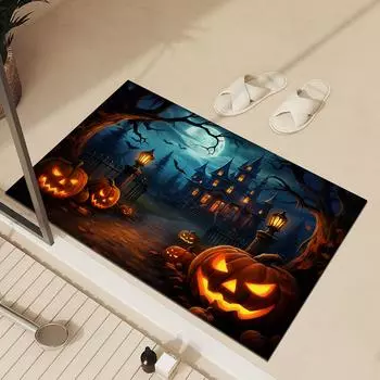 Ужасный коврик для ванной на Хэллоуин, впитывающие коврики для ног, быстросохнущий коврик для душа, противоскользящий коврик для ванной, коврик для прихожей, моющийся 40cmx60cm