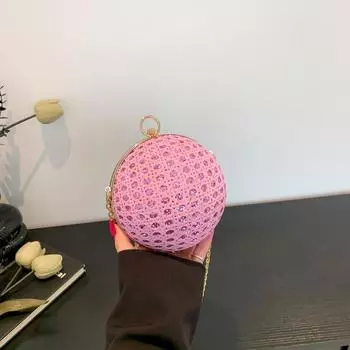 Ужин Личность Тренд Мода Бриллиантовая Инкрустированная Сумка Через Плечо Женская Сумка-Месседжер Цепь Шар Маленькая Круглая Сумка золотой