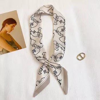 Узкая длинная повязка для волос, сумка, шарфы, женские модные шейные платки, ленты для волос, шарфы 5x90 см 5x90cm бежевый