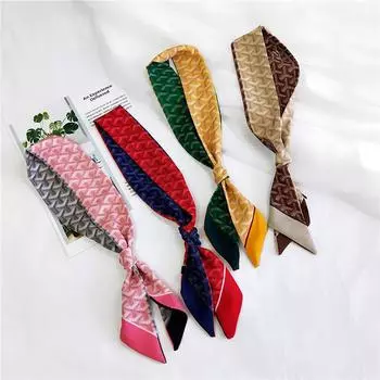 Узкая длинная повязка на голову, сумка, шарф для женщин, модный шейный платок, ленты для волос, шарфы 6x90 см 6x90cm красный