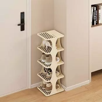 Узкая обувница Многослойная обувная полка Экономия места Дверной угловой шов Дверной органайзер для обуви Деревянный шкафчик для обуви Тапочки Полка для обуви