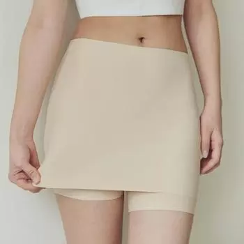 Узкие бесшовные брюки-юбки без застежки Y-зоны M-XXL (Черный/кожа) Black XL~XXL